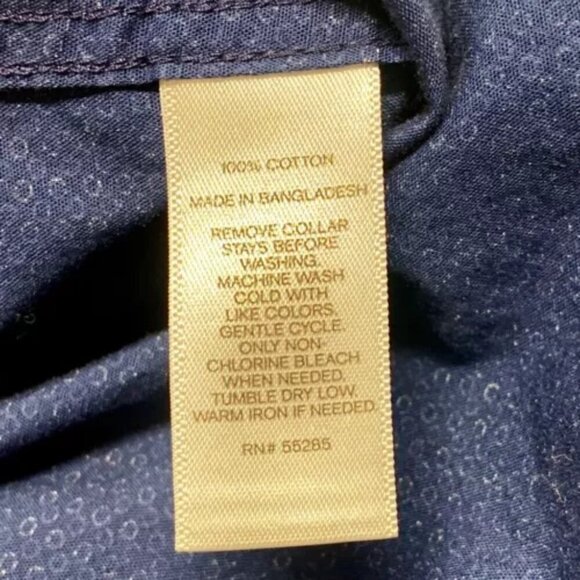 Express Dress Shirt Men’s Small 14-14.5" Neck Blue Geometric Extra Slim Button - Picture 12 of 14